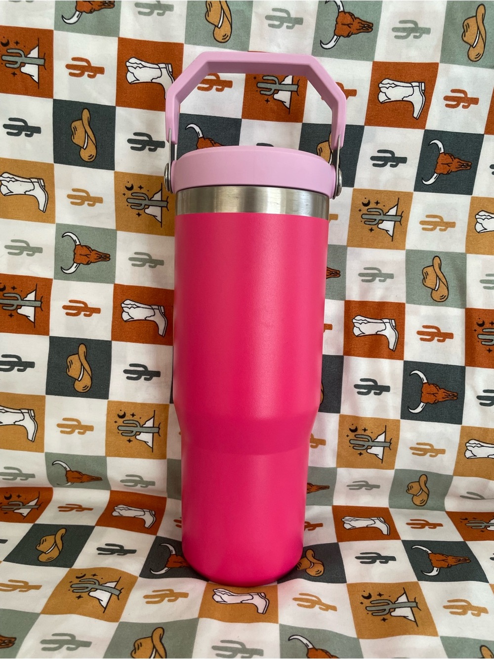 Stanley Pink 30 oz Travel Tumbler with Light Pink Lid and Handle - Picture 2 of 7